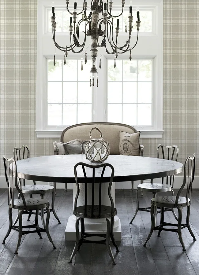 Brewster Home Fashions Antoine Taupe Flannel Wallpaper | Wallpaper Twins Brewster Home Fashions Antoine Taupe Flannel Wallpaper - SKU 4072-70018