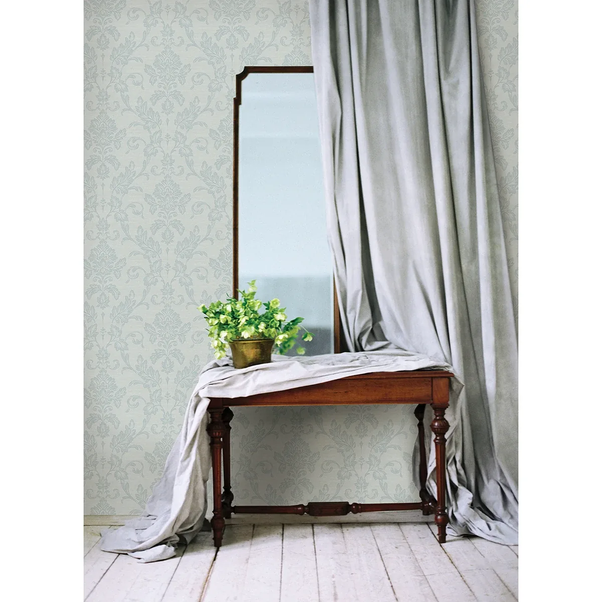 Brewster Home Fashions Antonella Light Blue Scroll Wallpaper | Wallpaper Twins Brewster Home Fashions Antonella Light Blue Scroll Wallpaper - SKU 4058-24880