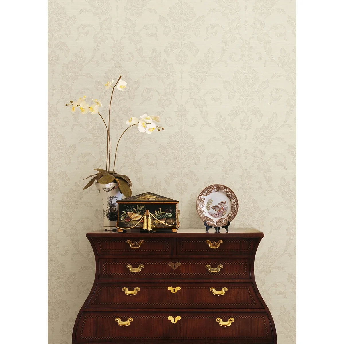 Brewster Home Fashions Antonella Rose Gold Scroll Wallpaper - SKU 4058-21787