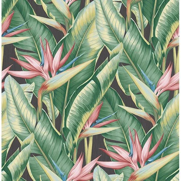 Brewster Home Fashions Arcadia Pink Banana Leaf Wallpaper - SKU PS40201