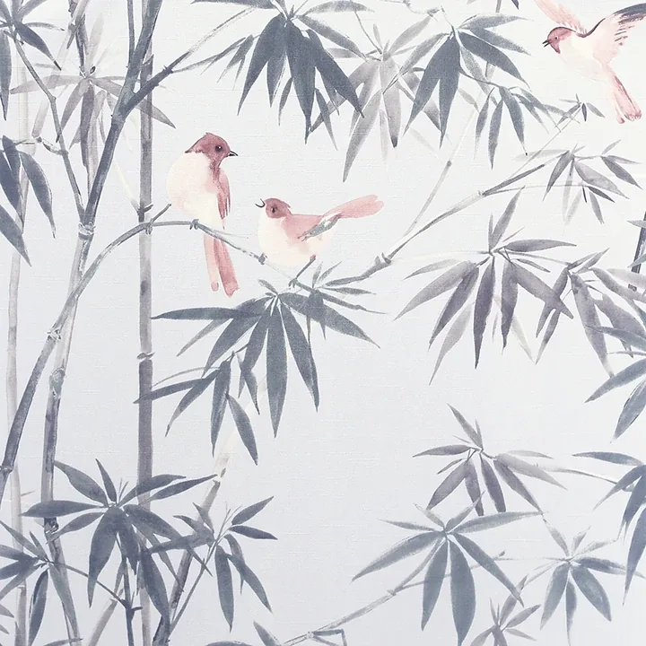 Brewster Home Fashions Arisu Grey Birds and Bamboo Wallpaper - SKU AH296401