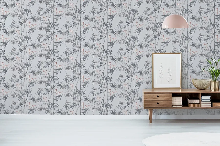 Brewster Home Fashions Arisu Grey Birds and Bamboo Wallpaper | Wallpaper Twins Brewster Home Fashions Arisu Grey Birds and Bamboo Wallpaper - SKU AH296401