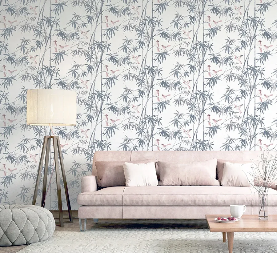 Brewster Home Fashions Arisu Grey Birds and Bamboo Wallpaper | Wallpaper Twins Brewster Home Fashions Arisu Grey Birds and Bamboo Wallpaper - SKU AH296401