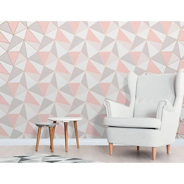 Brewster Home Fashions Arken Rose Gold Geometric Wallpaper | Wallpaper Twins Brewster Home Fashions Arken Rose Gold Geometric Wallpaper - SKU 2900-41685