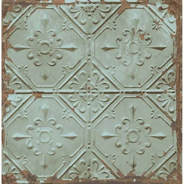 Brewster Home Fashions Artisan Turquoise Tin Ceiling Wallpaper - SKU 2767-22331