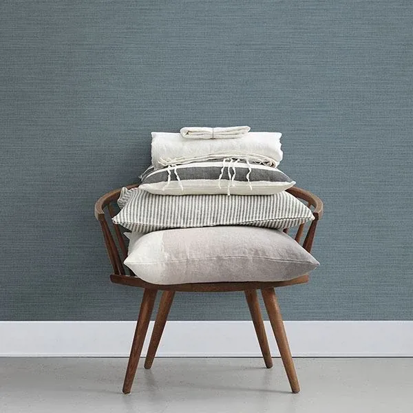 Brewster Home Fashions Ashleigh Blue Linen Texture Wallpaper - SKU 2812-AR40104