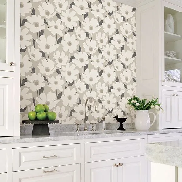 Brewster Home Fashions Astera Beige Floral Wallpaper | Wallpaper Twins Brewster Home Fashions Astera Beige Floral Wallpaper - SKU 2904-25675