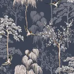 Brewster Home Fashions Asuka Blue Sparrow Forest Wallpaper - SKU AH908106