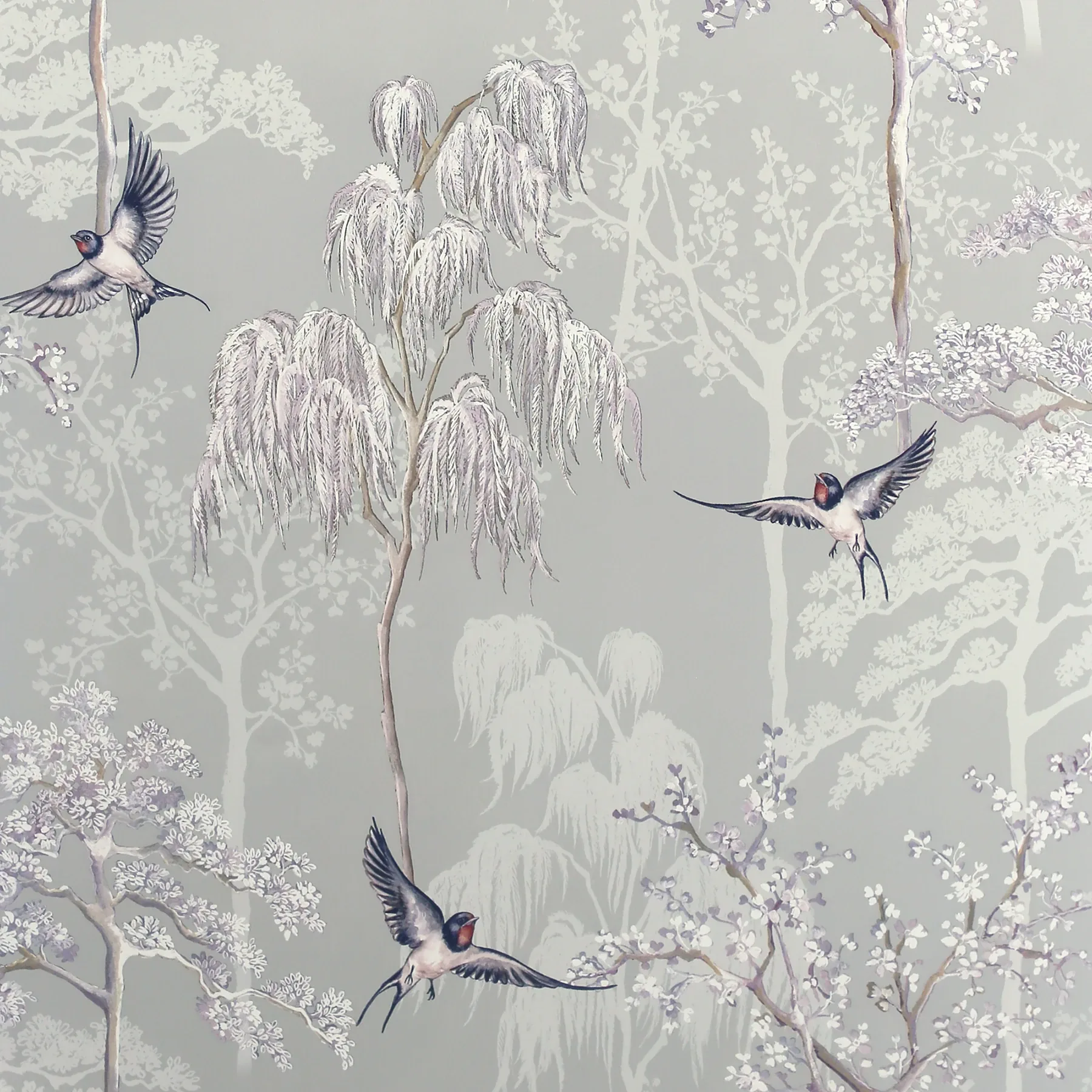 AH908105 | Asuka Grey Sparrow Forest Wallpaper