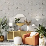 Brewster Home Fashions Asuka Grey Sparrow Forest Wallpaper - SKU AH908105