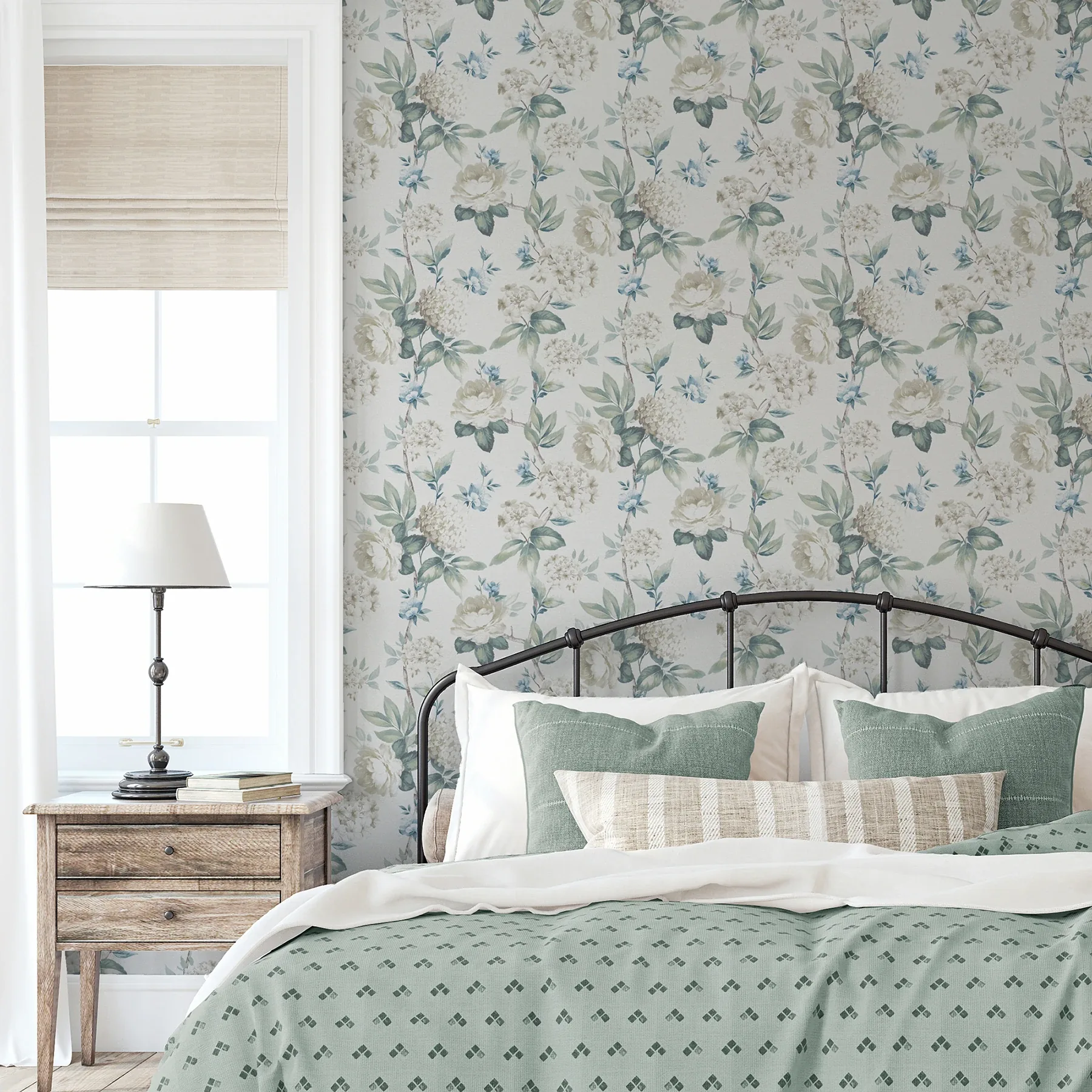 Brewster Home Fashions Atley Light Green Floral Wallpaper | Wallpaper Twins Brewster Home Fashions Atley Light Green Floral Wallpaper - SKU AH923802
