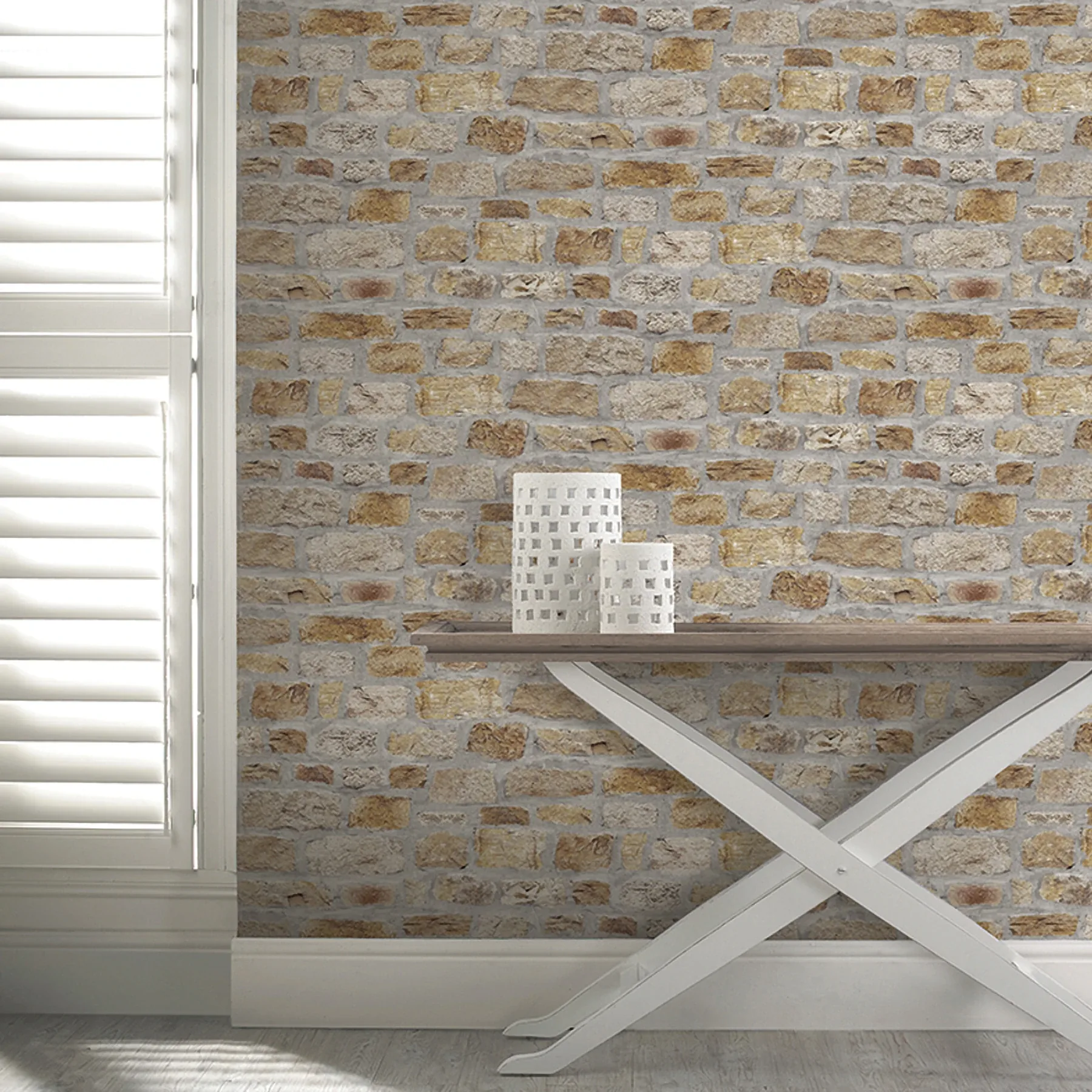 Brewster Home Fashions Atticus Neutral Country Stone Wallpaper - SKU AH696500