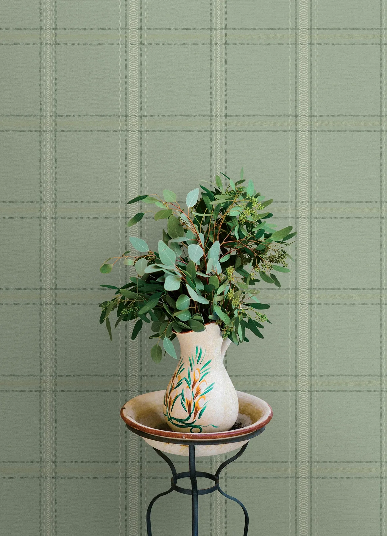 Brewster Home Fashions Auberge Sage Plaid Wallpaper | Wallpaper Twins Brewster Home Fashions Auberge Sage Plaid Wallpaper - SKU 4169-27609