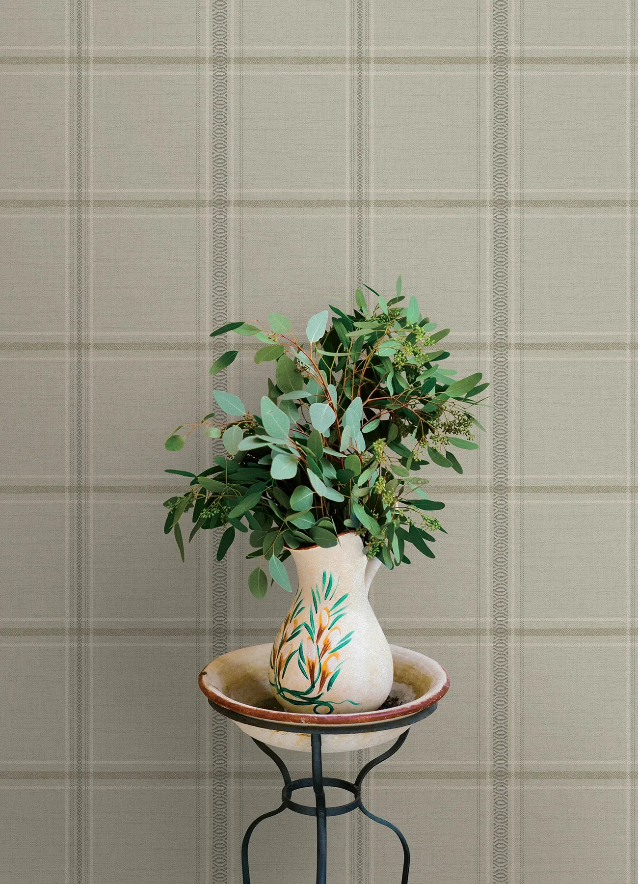 Brewster Home Fashions Auberge Taupe Plaid Wallpaper | Wallpaper Twins Brewster Home Fashions Auberge Taupe Plaid Wallpaper - SKU 4169-27608