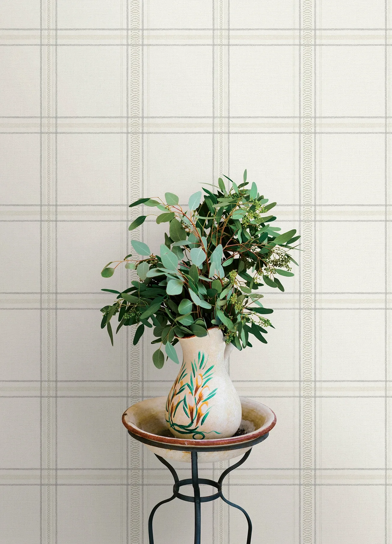 Brewster Home Fashions Auberge White Plaid Wallpaper - SKU 4169-27606