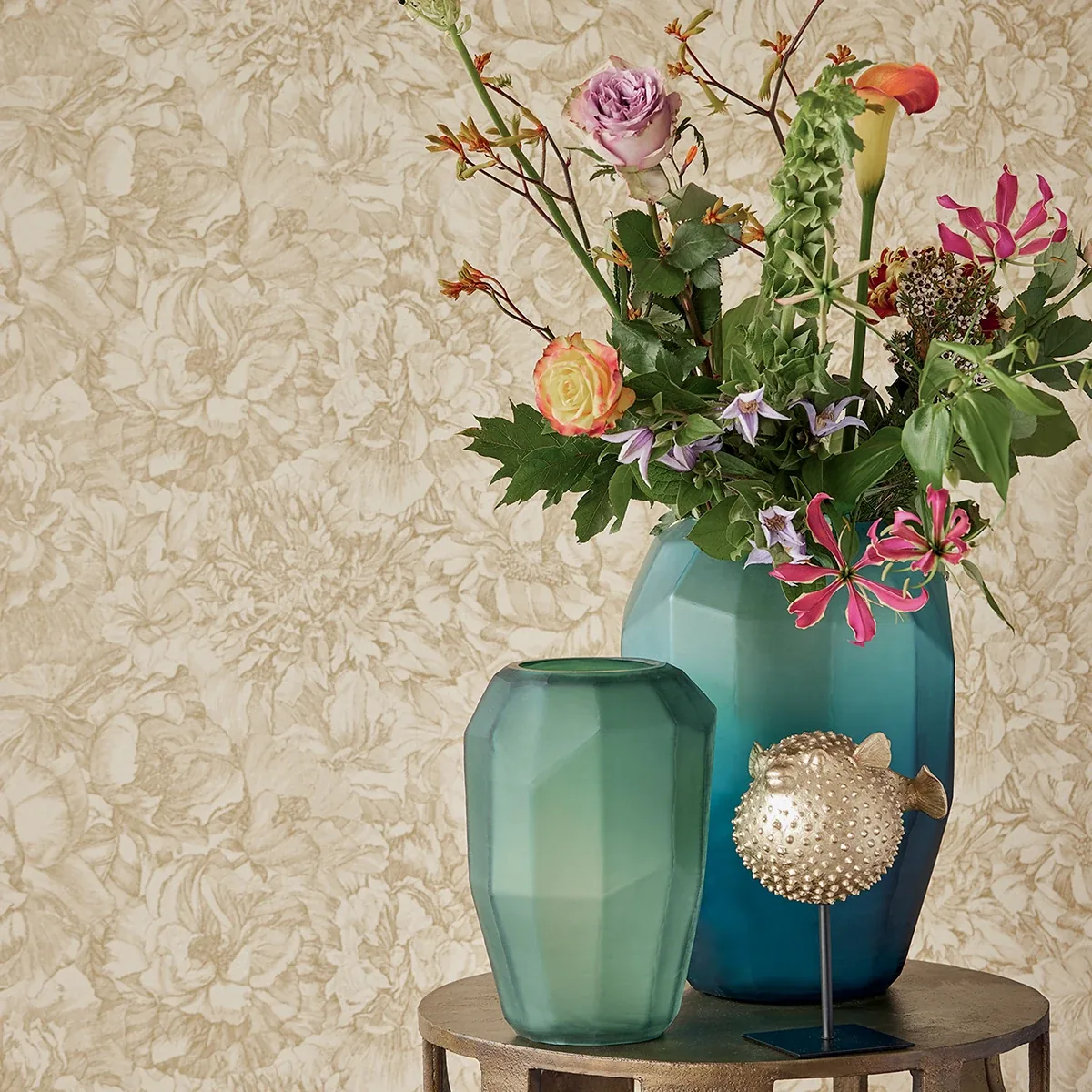 Brewster Home Fashions Auguste Gold Floral Wallpaper | Wallpaper Twins Brewster Home Fashions Auguste Gold Floral Wallpaper - SKU 307341