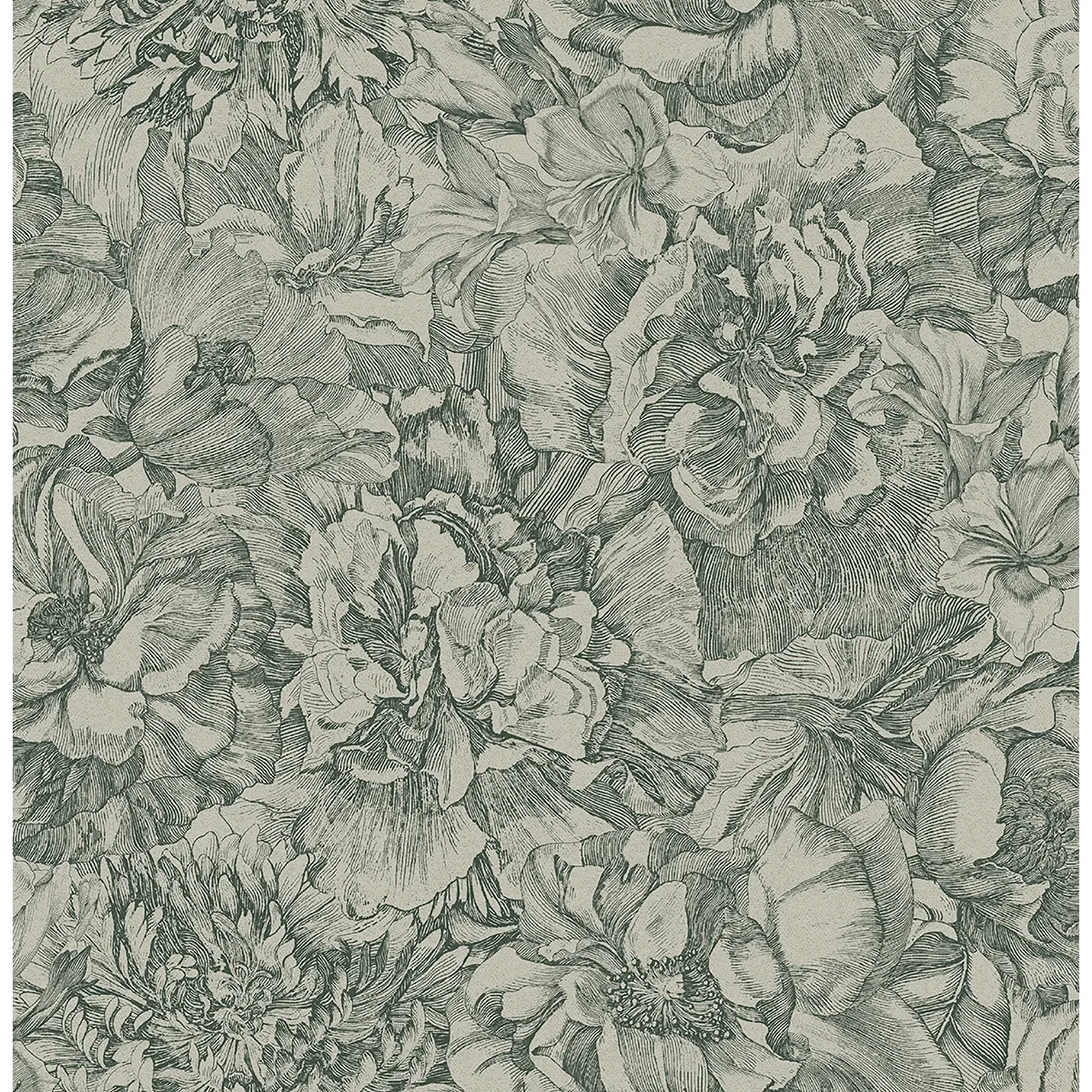 307346 | Auguste Green Floral Wallpaper