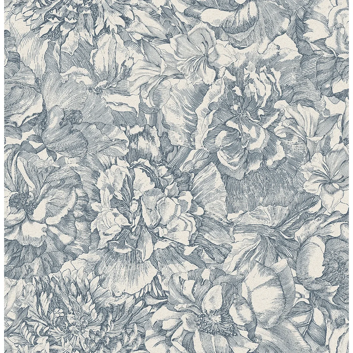 307343 | Auguste Navy Floral Wallpaper