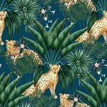 Brewster Home Fashions Augustus Blue Jungle Cheetah Wallpaper | Wallpaper Twins Brewster Home Fashions Augustus Blue Jungle Cheetah Wallpaper - SKU WLD53106W