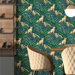 Brewster Home Fashions Augustus Blue Jungle Cheetah Wallpaper | Wallpaper Twins Brewster Home Fashions Augustus Blue Jungle Cheetah Wallpaper - SKU WLD53106W