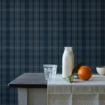 Brewster Home Fashions Austin Navy Plaid Wallpaper | Wallpaper Twins Brewster Home Fashions Austin Navy Plaid Wallpaper - SKU 3123-330213