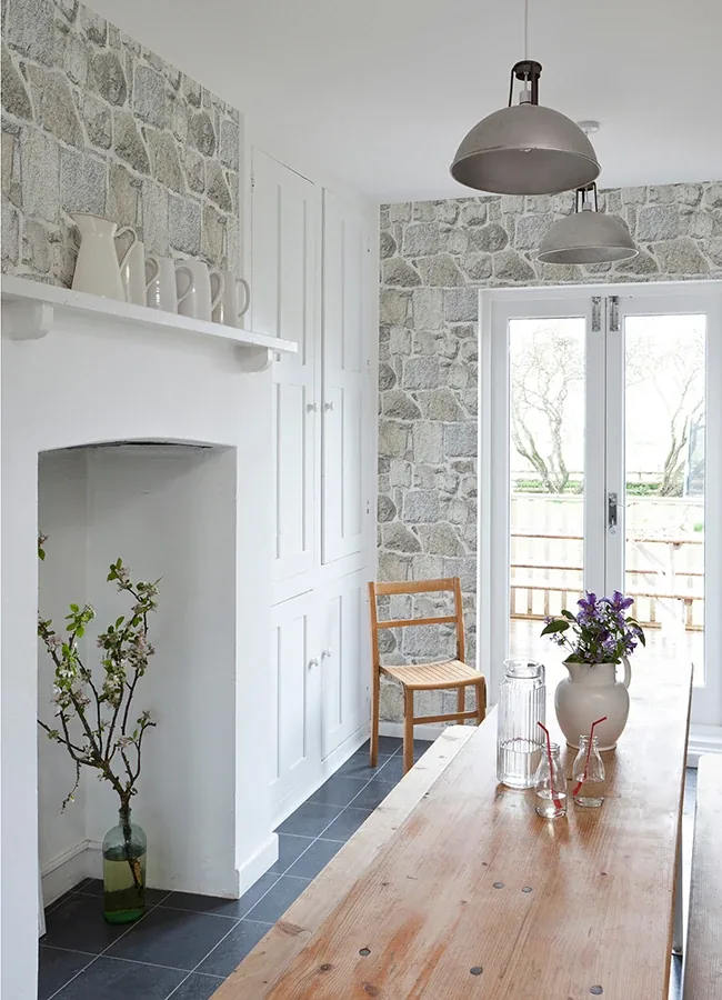 Brewster Home Fashions Axelle Light Grey Stone Wallpaper | Wallpaper Twins Brewster Home Fashions Axelle Light Grey Stone Wallpaper - SKU 4072-70042