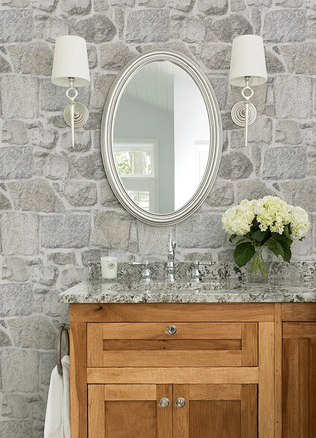 Brewster Home Fashions Axelle Light Grey Stone Wallpaper | Wallpaper Twins Brewster Home Fashions Axelle Light Grey Stone Wallpaper - SKU 4072-70042