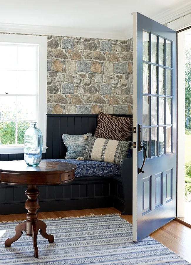 Brewster Home Fashions Axelle Rust Stone Wallpaper | Wallpaper Twins Brewster Home Fashions Axelle Rust Stone Wallpaper - SKU 4072-70041