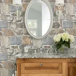 Brewster Home Fashions Axelle Rust Stone Wallpaper | Wallpaper Twins Brewster Home Fashions Axelle Rust Stone Wallpaper - SKU 4072-70041