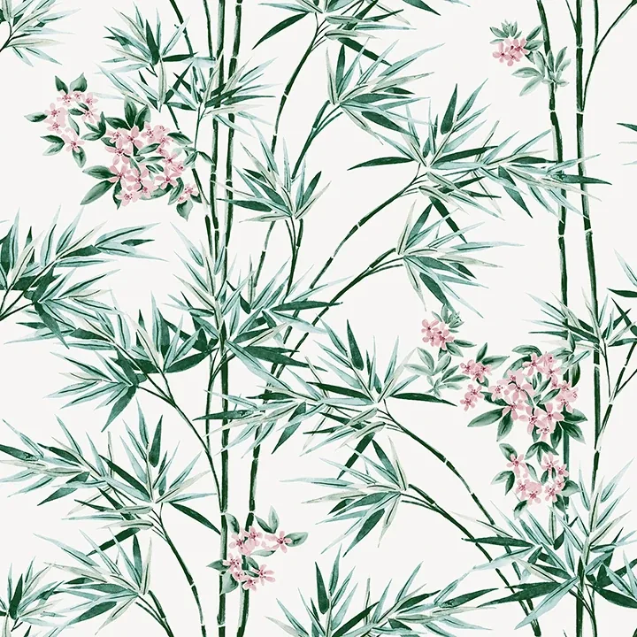 Brewster Home Fashions Ayumi White Glitter Bamboo Wallpaper - SKU AH692509