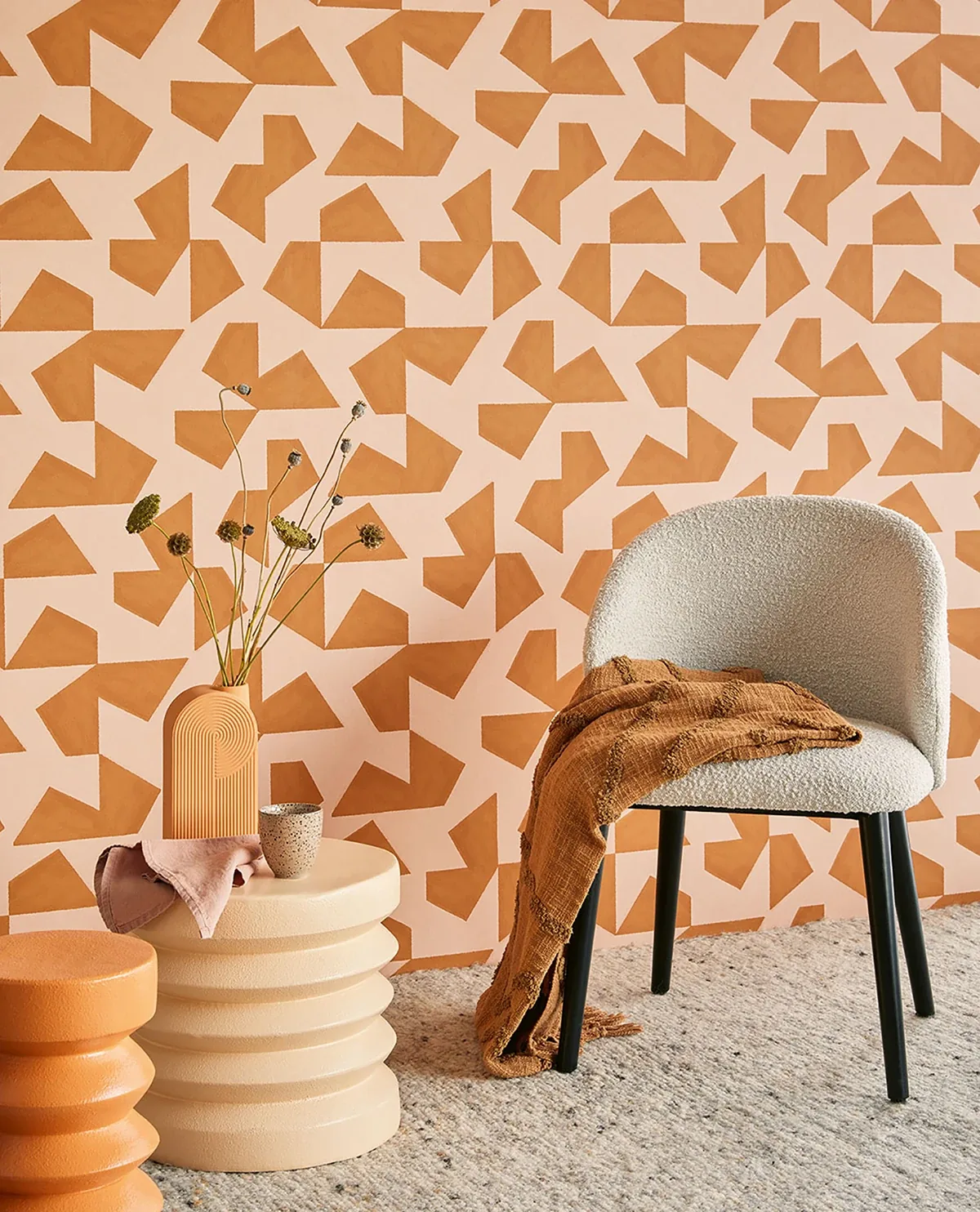 Brewster Home Fashions Azad Rust Abstract Geometric Wallpaper - SKU EJ318041