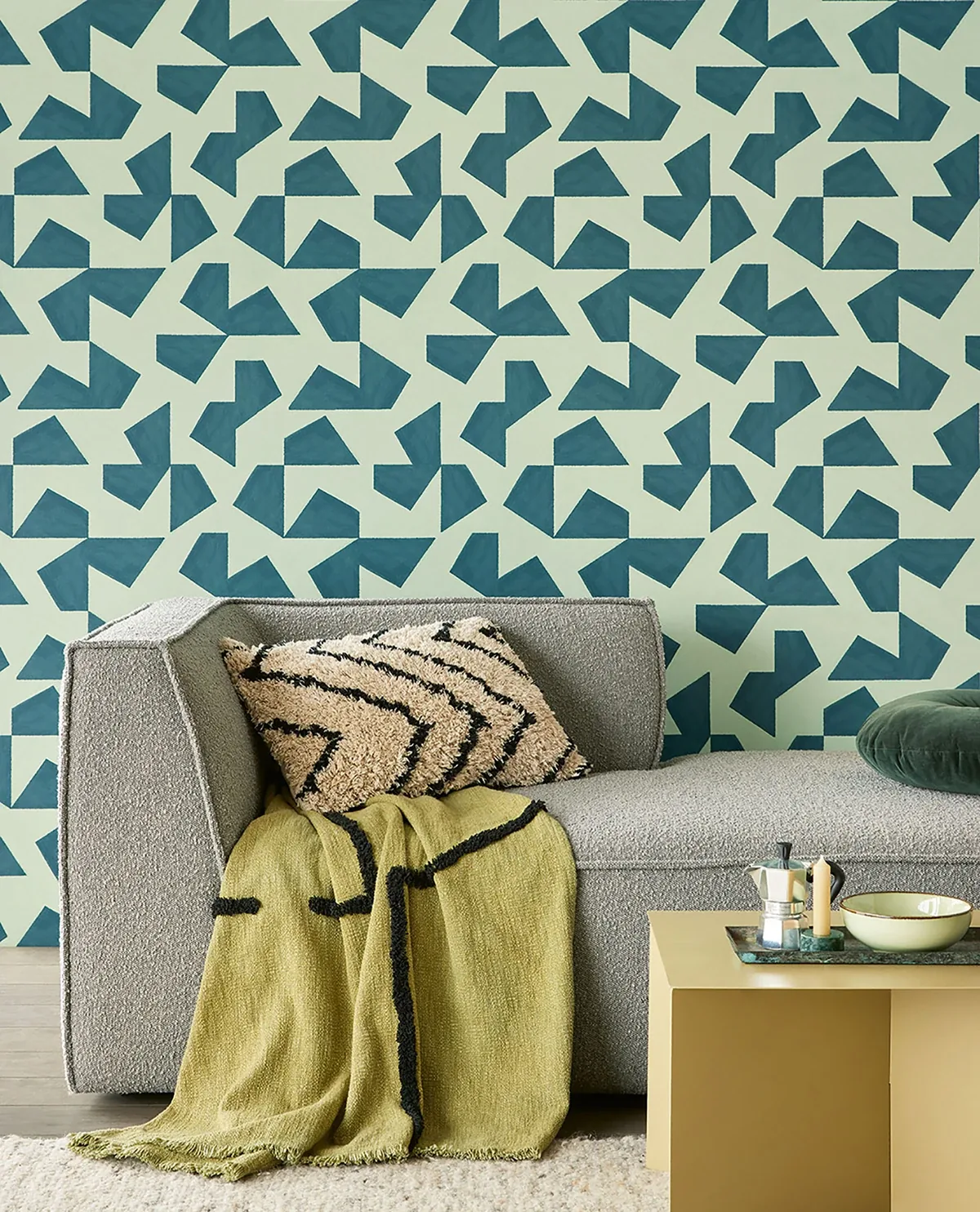 Brewster Home Fashions Azad Sea Green Abstract Geometric Wallpaper | Wallpaper Twins Brewster Home Fashions Azad Sea Green Abstract Geometric Wallpaper - SKU EJ318042