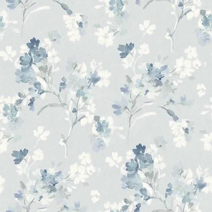 4134-72526 | Azalea Light Blue Floral Branches Wallpaper