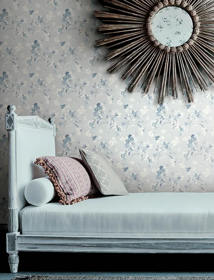 Brewster Home Fashions Azalea Light Blue Floral Branches Wallpaper - SKU 4134-72526