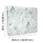 Brewster Home Fashions Azalea Light Blue Floral Branches Wallpaper - SKU 4134-72526