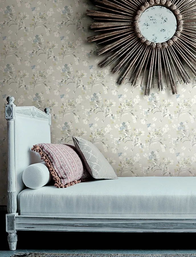 Brewster Home Fashions Azalea Light Grey Floral Branches Wallpaper | Wallpaper Twins Brewster Home Fashions Azalea Light Grey Floral Branches Wallpaper - SKU 4134-72528