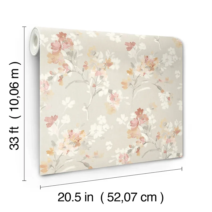 Brewster Home Fashions Azalea Ruby Floral Branches Wallpaper | Wallpaper Twins Brewster Home Fashions Azalea Ruby Floral Branches Wallpaper - SKU 4134-72524