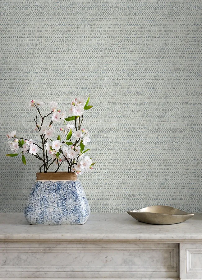 Brewster Home Fashions Balantine Light Blue Weave Wallpaper - SKU 4071-70056