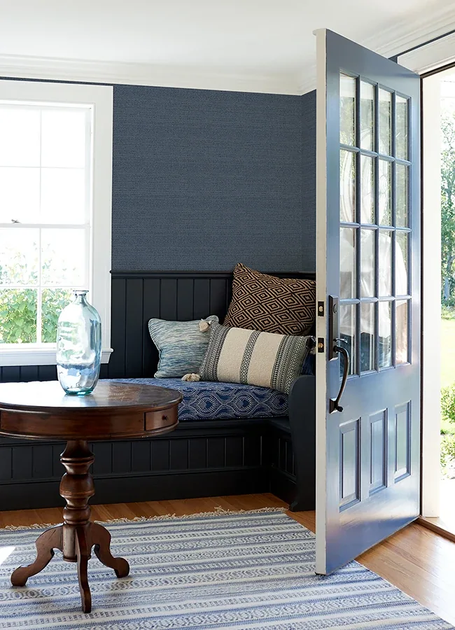 Brewster Home Fashions Balantine Navy Weave Wallpaper - SKU 4071-70055