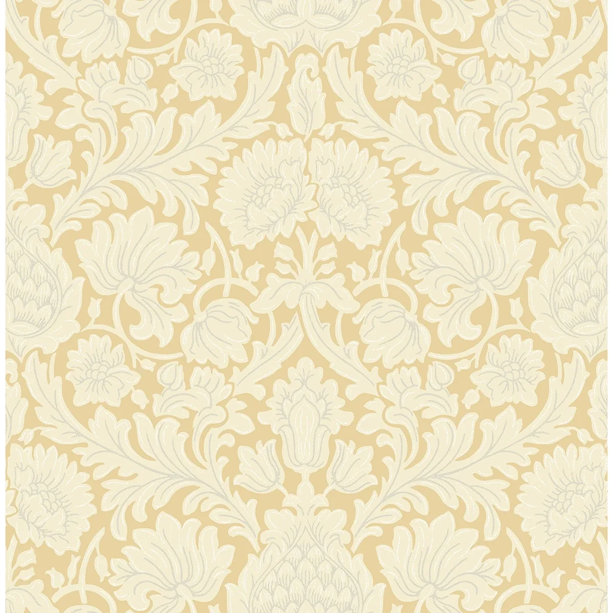 M1682 | Bamburg Mustard Floral Wallpaper
