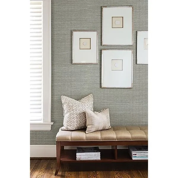 Brewster Home Fashions Barbora Aqua Grasscloth Wallpaper - SKU 2622-30226