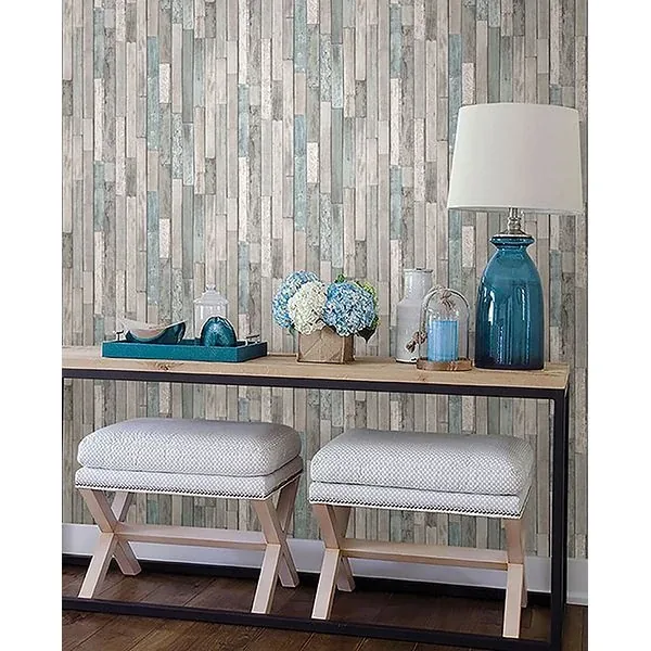 Brewster Home Fashions Barn Board Grey Thin Plank Wallpaper | Wallpaper Twins Brewster Home Fashions Barn Board Grey Thin Plank Wallpaper - SKU FD23273