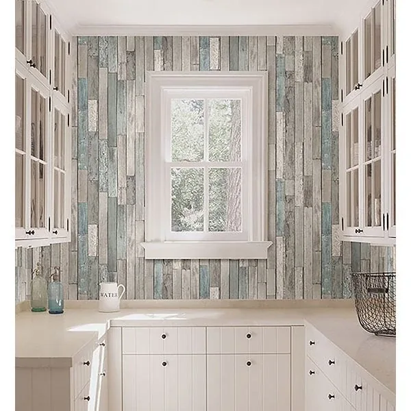 Brewster Home Fashions Barn Board Grey Thin Plank Wallpaper | Wallpaper Twins Brewster Home Fashions Barn Board Grey Thin Plank Wallpaper - SKU FD23273