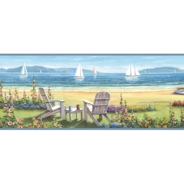 Brewster Home Fashions Barnstable Blue Seaside Cottage Wallpaper - SKU DLR20021B