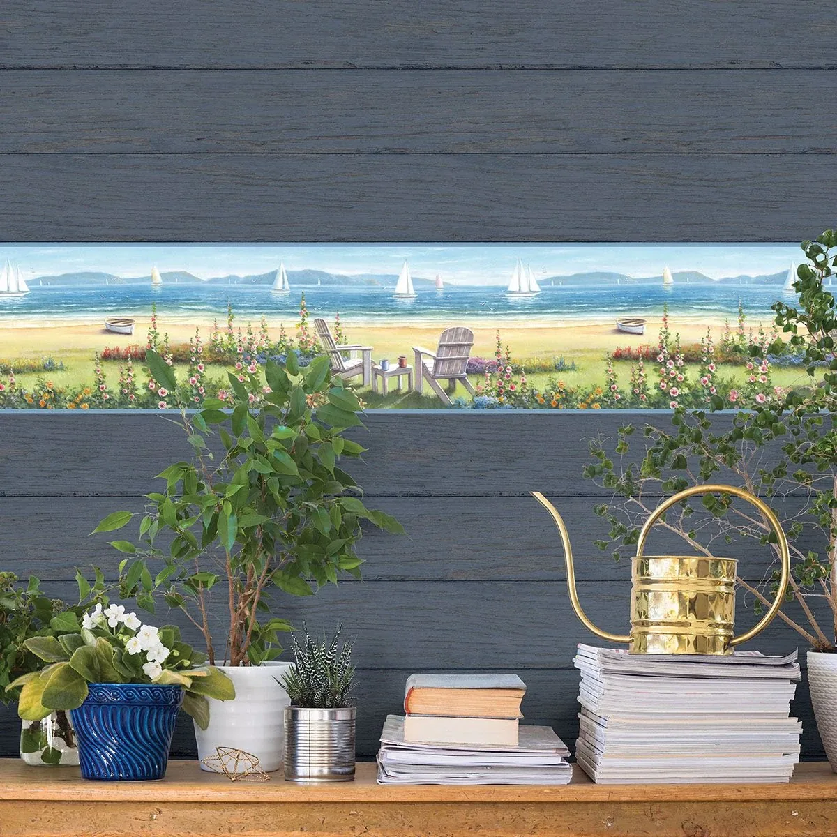 Brewster Home Fashions Barnstable Blue Seaside Portrait Wallpaper | Wallpaper Twins Brewster Home Fashions Barnstable Blue Seaside Portrait Wallpaper - SKU 3120-20021B