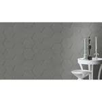 Brewster Home Fashions Bascom Dark Grey Stone Hexagon Wallpaper | Wallpaper Twins Brewster Home Fashions Bascom Dark Grey Stone Hexagon Wallpaper - SKU 4015-427127