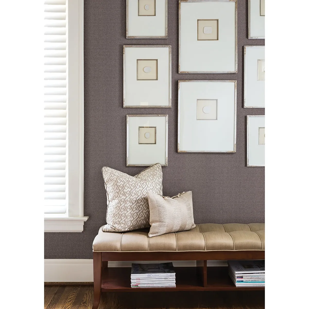 Brewster Home Fashions Basilic Purple Mosaic Wallpaper | Wallpaper Twins Brewster Home Fashions Basilic Purple Mosaic Wallpaper - SKU 2767-23360