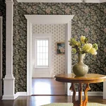 Brewster Home Fashions Begonia Black Floral Trail Wallpaper | Wallpaper Twins Brewster Home Fashions Begonia Black Floral Trail Wallpaper - SKU 4148-27421