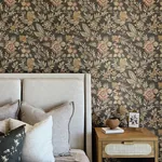 Brewster Home Fashions Begonia Black Floral Trail Wallpaper | Wallpaper Twins Brewster Home Fashions Begonia Black Floral Trail Wallpaper - SKU 4148-27421