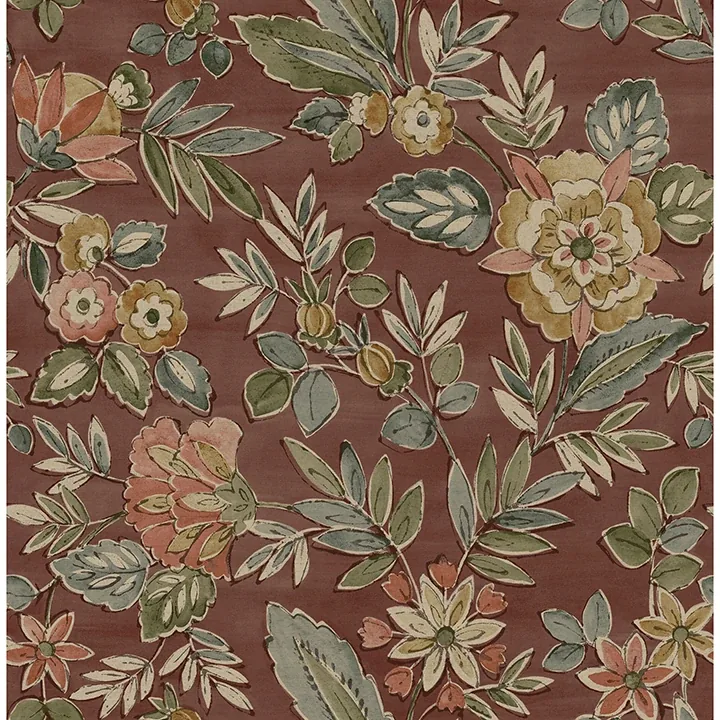 4148-27425 | Begonia Red Floral Trail Wallpaper